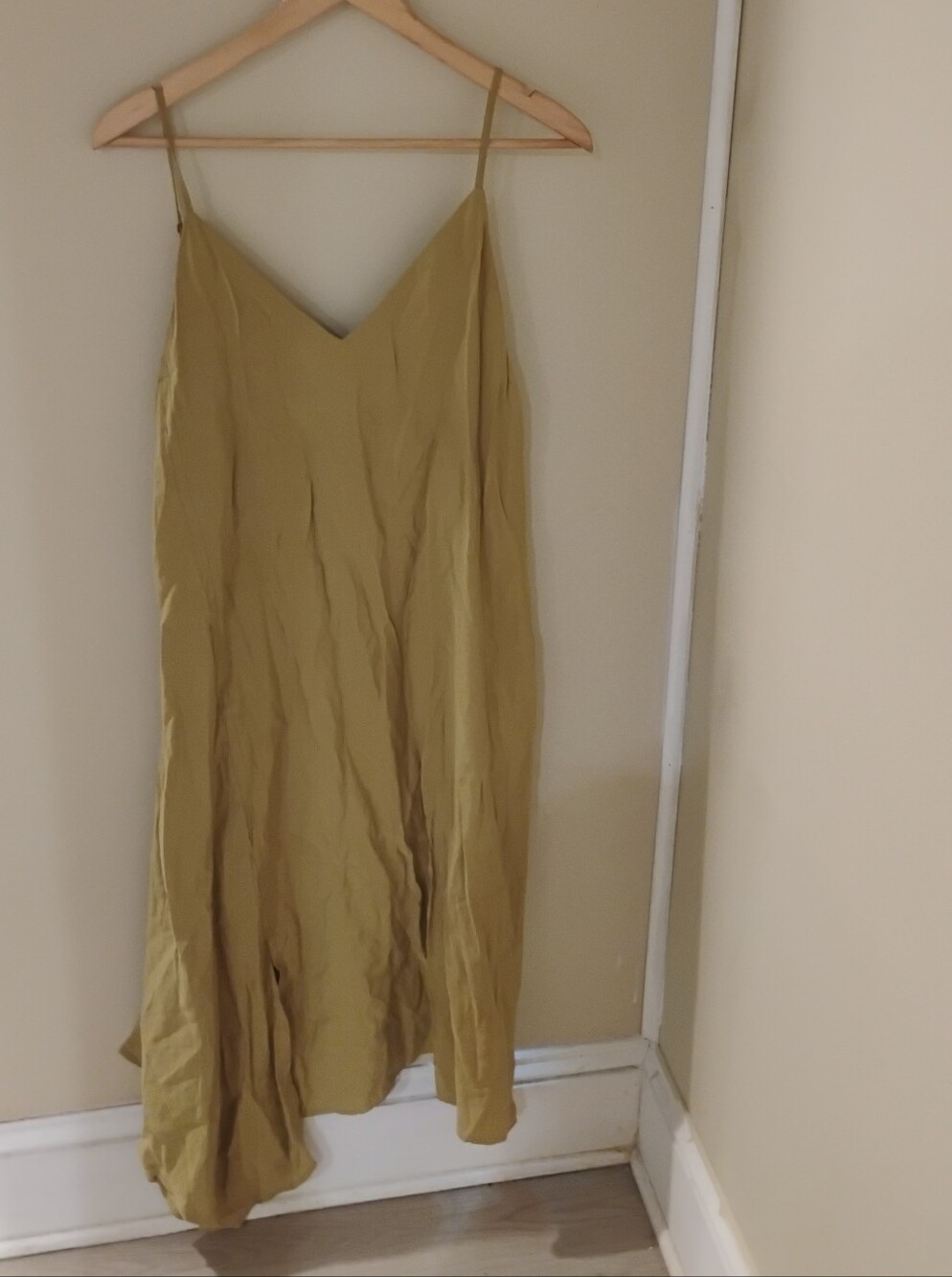 Zara Womens Spaghetti Strap V Neck Asymmetrical Draped Dress Sz XS